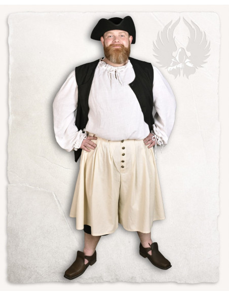 Pantalon large en coton crème modèle...