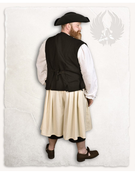 Pantalon large en coton crème modèle...