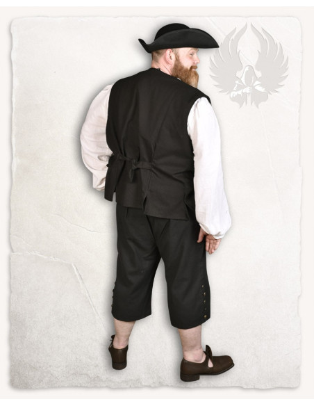 Pantalon pirate en coton noir modèle...