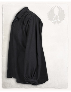 Chemise médiévale à nouer modèle Jonathan, couleur noire 2