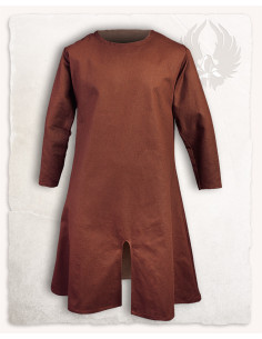 Longue tunique médiévale en coton marron modèle Wolfram 2