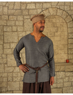 Tunique viking motif chevrons modèle Tronde, grise