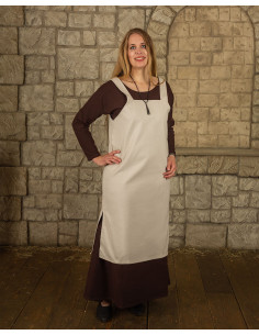 Tablier paysan modèle Esther, couleur crème