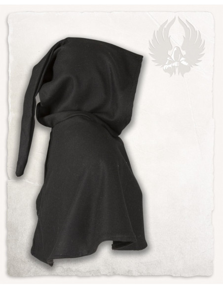 Cagoule médiévale en laine noire...