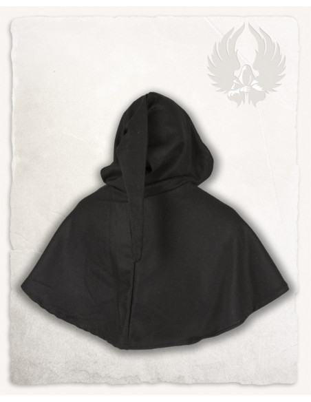 Cagoule médiévale en laine noire...