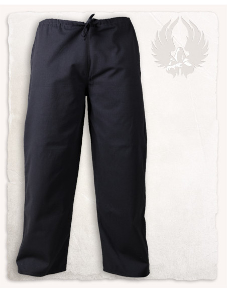 Pantalon médiéval en coton noir...
