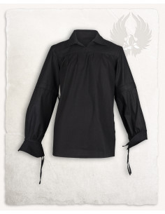 Chemise médiévale noire en coton modèle Tilly