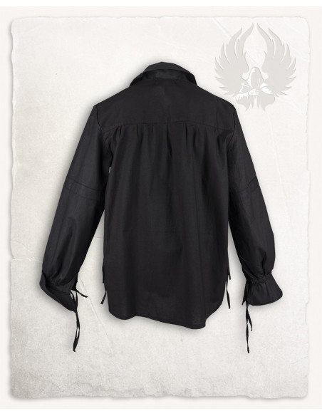 Chemise médiévale noire en coton...