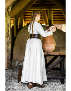 Longue tunique blanche naturelle pour une femme médiévale... 2