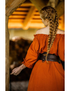 Robe médiévale modèle Melisande, couleur rouille 2