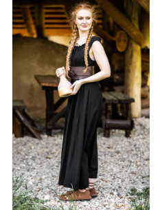Robe médiévale longue modèle Ella, couleur noire