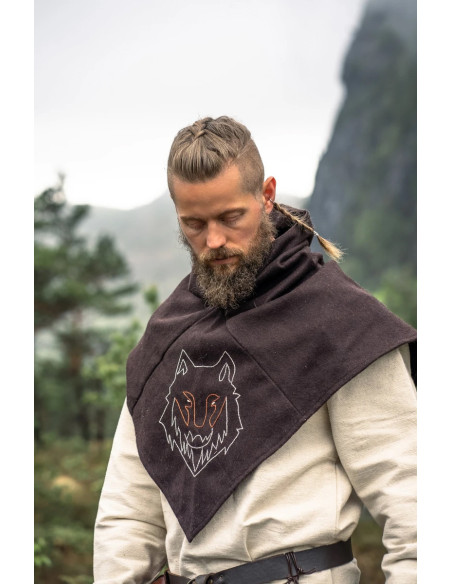 Gugel viking tête brune loup modèle...