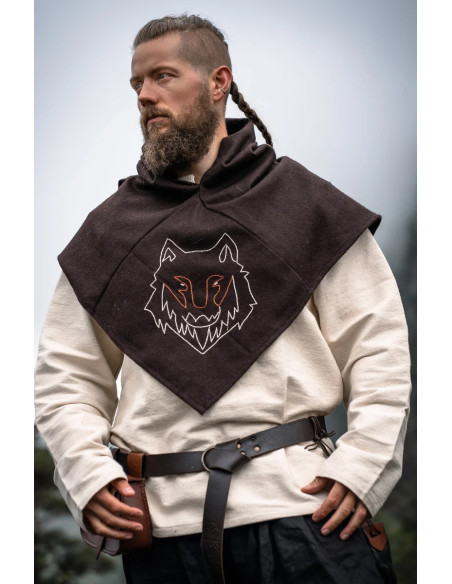 Gugel viking tête brune loup modèle...