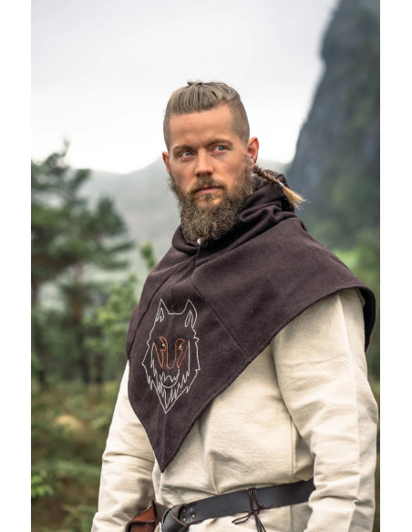 Gugel viking tête brune loup modèle...