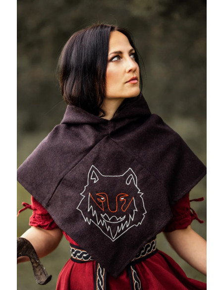 Gugel viking tête brune loup modèle...