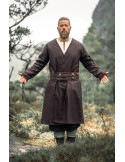 Tunique viking ouverte en laine, modèle Balder, marron