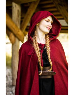 Longue cape médiévale modèle Boil, rouge 131 cm. 2