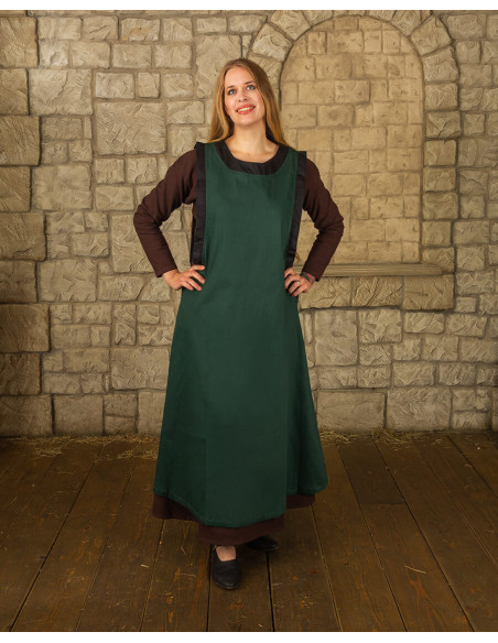 Robe médiévale dame Juliana, vert foncé