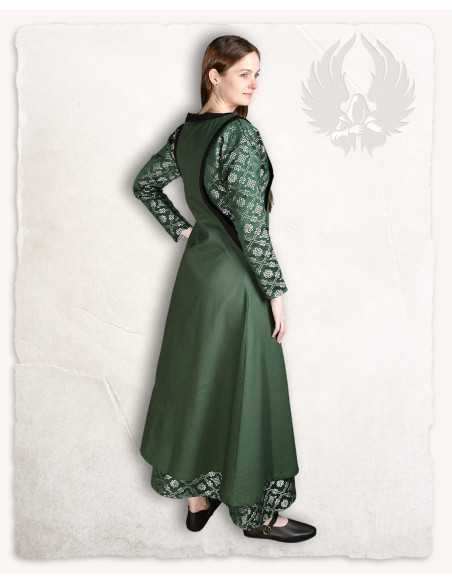 Robe médiévale dame Juliana, vert foncé