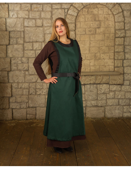 Robe médiévale dame Juliana, vert foncé