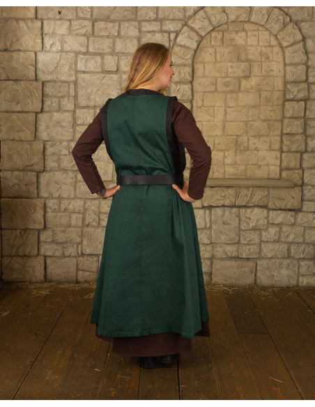 Robe médiévale dame Juliana, vert foncé