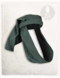Chapeau médiéval Rafael unisexe en coton, couleur verte