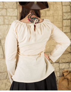 Blouse pirate pour femme modèle Amelia, blanc naturel 2
