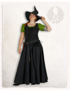 Jupe médiévale en coton modèle Úrsula, noir