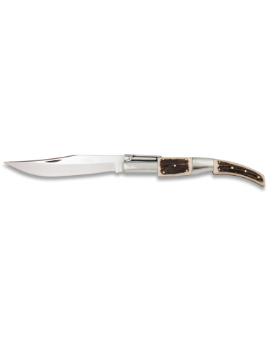 Couteau de poche arabe à cliquet num. 2, lame en bois de cerf