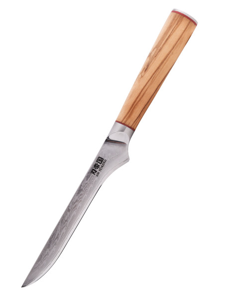 Couteau de cuisine à désosser, Ha Teikoku, lame en acier Damas (25 cm.)