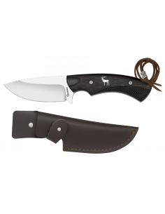 Couteau de chasse au sanglier avec étui en cuir (longueur...