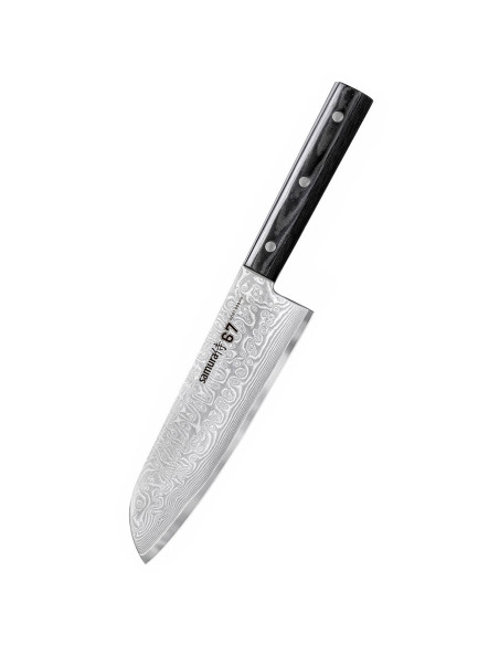 Couteau Santoku Samura série Damas 67, lame 175 mm.