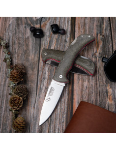 Couteau de chasse Athenea, manche en toile verte