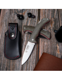 Couteau de chasse Athénée, manche en toile verte (avec...