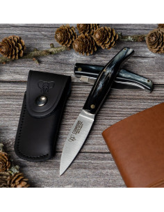 Couteau de chasse Cudeman, manche en corne de taureau...