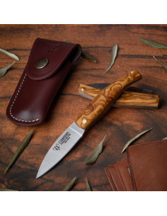 Couteau de chasse Cudeman manche en olive naturelle (avec...