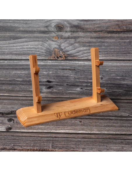 Base en bois pour 2 couteaux