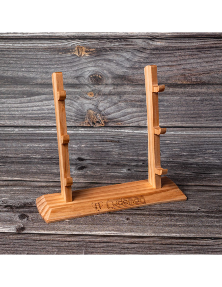 Base en bois pour 3 couteaux
