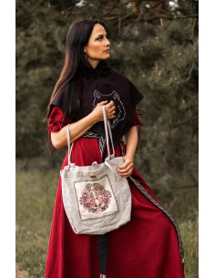 Sac avec broderie viking modèle Tora, blanc naturel 2