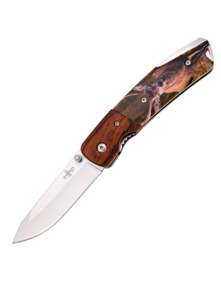 Couteau de chasse design Cerf, manche...