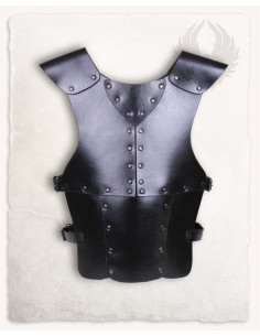 Armure médiévale en cuir pour enfant, modèle Félix, noire