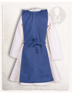 Tablier médiéval fille modèle Lisbeth, couleur bleu