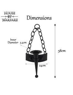 Applique murale médiévale chaînes pour 1 bougie 2