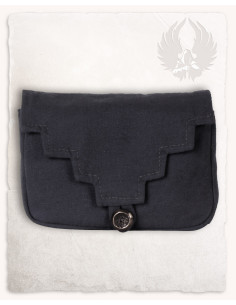 Sac ceinture médiéval en coton noir modèle Borchard 2