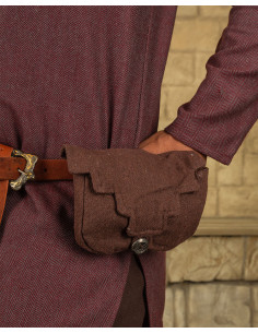 Sac banane médiéval en coton marron modèle Borchard