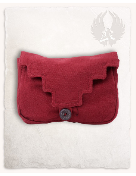 Sac ceinture médiévale en coton rouge...