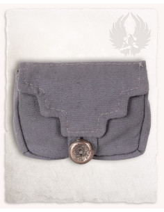 Petit sac ceinture médiéval modèle Borchard, coton gris 2