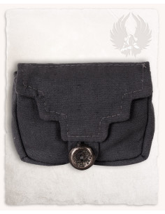 Petit sac ceinture médiéval modèle Borchard, coton noir