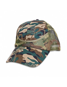 Casquette camo camouflage verte, réglable avec grille
