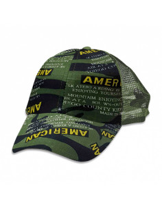 Casquette américaine imprimé Camo vert barbare